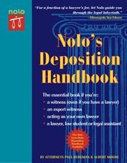 Cover of: Nolo's deposition handbook
