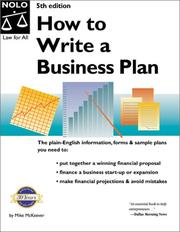 How to Write a Business Plan (How to Write a Business Plan, 5th ed) by Mike McKeever