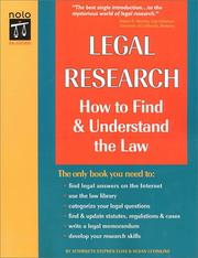 Cover of: Legal Research by Stephen Elias, Susan Levinkind
