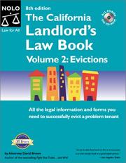 Cover of: The California Landlord's Law Book Volume 2 by David Wayne Brown, David Brown