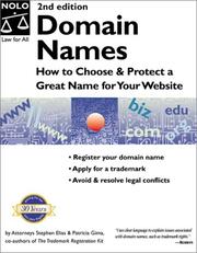 Cover of: Domain Names by Stephen Elias, Patricia Gima