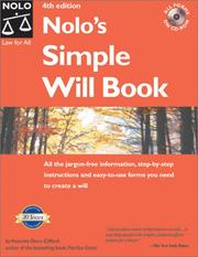 Cover of: Nolo's simple will book by Denis Clifford, Denis Clifford