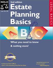 Cover of: Estate planning basics by Denis Clifford