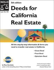 Cover of: Deeds for California real estate