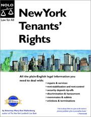 Cover of: New York tenants' rights