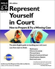 Cover of: Represent yourself in court by Paul Bergman