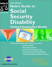 Cover of: Nolo's Guide to Social Security Disability: Getting & Keeping Your Benefits