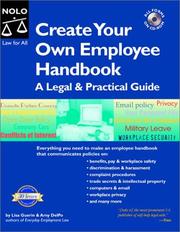 Cover of: Create Your Own Employee Handbook by Lisa Guerin, Amy Delpo
