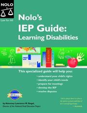 Cover of: Nolo's IEP Guide by Lawrence M. Siegel, Lawrence M. Siegel