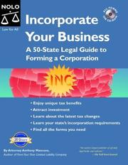 Cover of: Incorporate your business by Anthony Mancuso