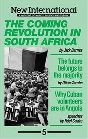 Cover of: The Coming Revolution in South Africa (New International) by Jack Barnes