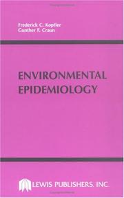 Cover of: Environmental epidemiology