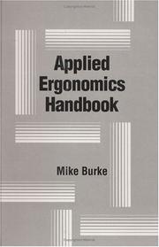Cover of: Applied Ergonomics Handbook