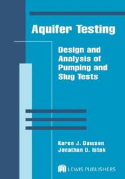 Cover of: Aquifer testing by Karen J. Dawson