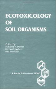 Cover of: Ecotoxicology of Soil Organisms (Setac Special Publications)