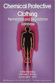 Cover of: Chemical Protective Clothing Permeation/Degradation Database - Macintosh Version (National Toxicology Program's Chemical Database)