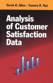 Cover of: Analysis of Customer Satisfaction Data by Derek R. Allen, T. R. N. Rao