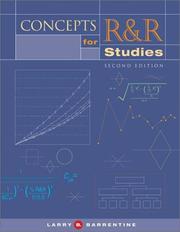 Cover of: Concepts for R&R Studies | Larry B. Barrentine