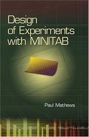 Cover of: Design of Experiments with MINITAB