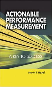 Cover of: Actionable Performance Measurement by Marvin T. Howell