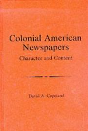 Cover of: Colonial American newspapers by David A. Copeland