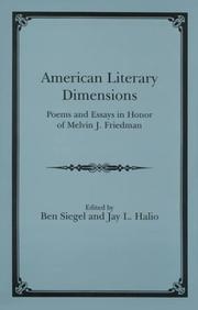 Cover of: American literary dimensions: poems and essays in honor of Melvin J. Friedman