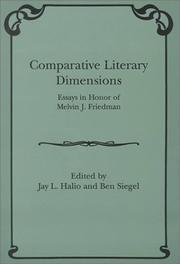 Cover of: Comparative literary dimensions: essays in honor of Melvin J. Friedman