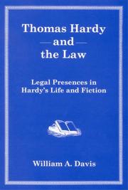 Cover of: Thomas Hardy and the law by Davis, William A.