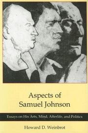 Cover of: Aspects of Samuel Johnson by Howard D. Weinbrot