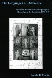 Cover of: The languages of difference: American writers and anthropologists reconfigure the primitive, 1878-1940