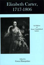 Cover of: Elizabeth Carter, 1717-1806 by Elizabeth Carter