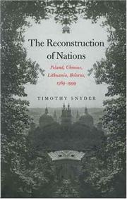 Cover of: The Reconstruction of Nations | Timothy Snyder