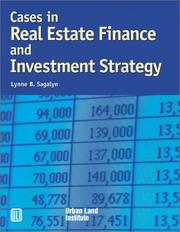 Cover of: Cases in real estate finance and investment strategy