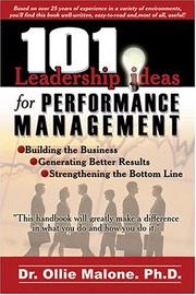 Cover of: 101 Leadership Actions for Performance Management (101 Leadership Actions)