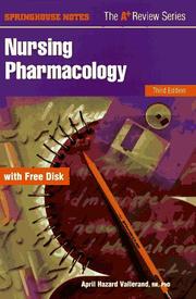 Cover of: Nursing pharmacology