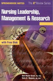 Cover of: Nursing leadership, management & research