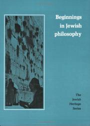 Cover of: Beginnings in Jewish philosophy. by Meyer Levin