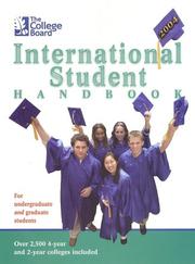 Cover of: The College Board International Student Handbook 2004: All-New Seventeenth Edition