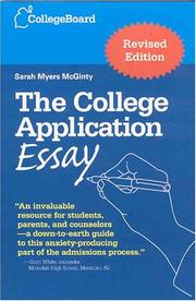 Cover of: College Application Essay, The: Revised edition (The College Application Essay)