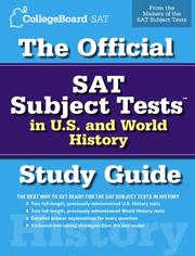 Cover of: The Official SAT Subject Tests in U.S. & World History Study Guide (Official Sat Subject Tests in U.S. History and World History) by College Board