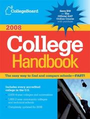 Cover of: The College Board College Handbook 2008