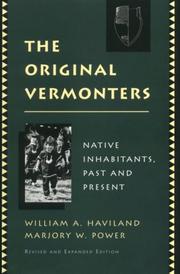 Cover of: The original Vermonters: native inhabitants, past and present