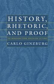 Cover of: History, rhetoric, and proof
