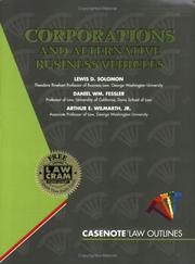 Cover of: Corporations and Alternative Business Vehicles (Law Outine Ser.) by Lewis D. Solomon & Alan R. Palmiter, Daniel W. Fessler