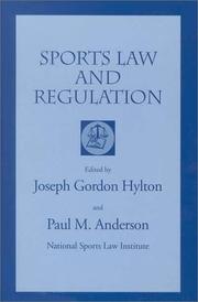 Cover of: Sports Law and Regulation