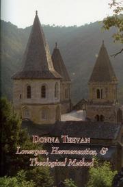 Cover of: Lonergan, hermeneutics & theological method