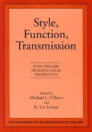 Cover of: Style, function, transmission: evolutionary archaeological perspectives