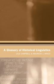 Cover of: A Glossary of Historical Linguistics by Lyle Campbell, Mauricio J. Mixco