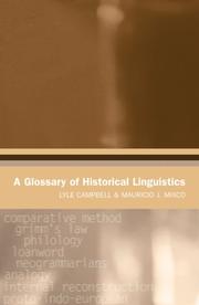 Cover of: A Glossary of Historical Linguistics