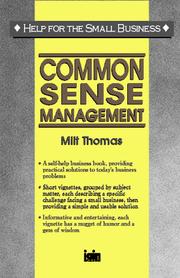 Cover of: Common sense management